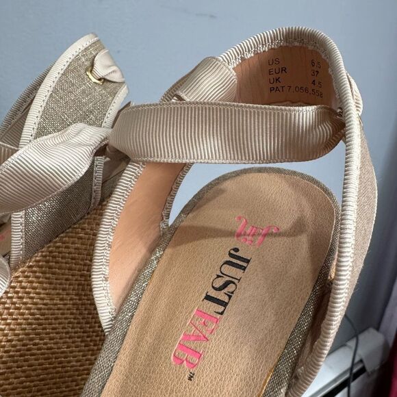 Tan JustFab Espadrille Heels Size 6.5 NWOT - Picture 5 of 5
